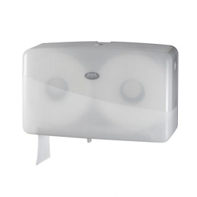 Duo Toiletrolhouder Dispenser Pearl wit voor Mini Jumbo toiletpapier